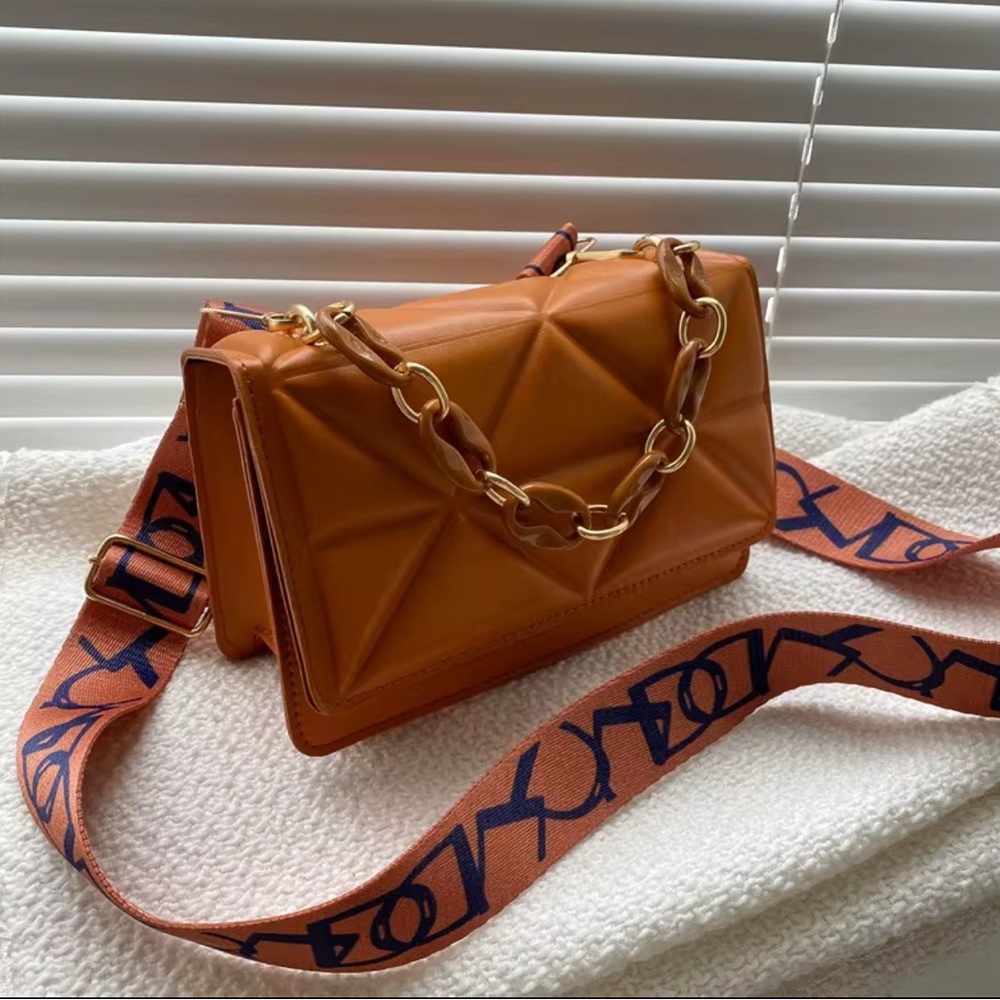 SHEIN Orange Geometric Crossbody Bag new with tags